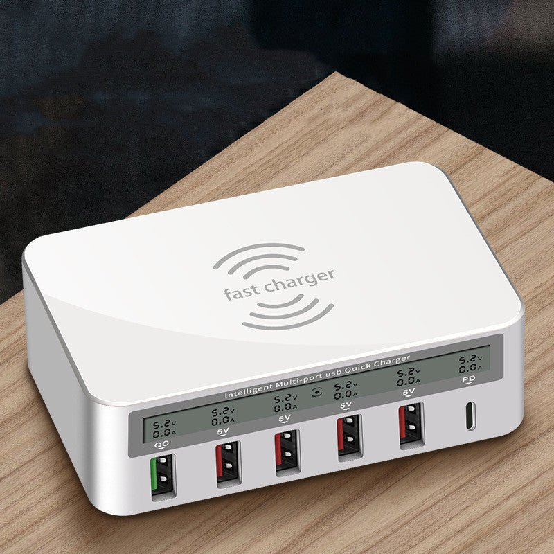 QC30 Fast Charge 6USB Charger Led Adapter Desktop 50W Smart 6-port Type-C Charger