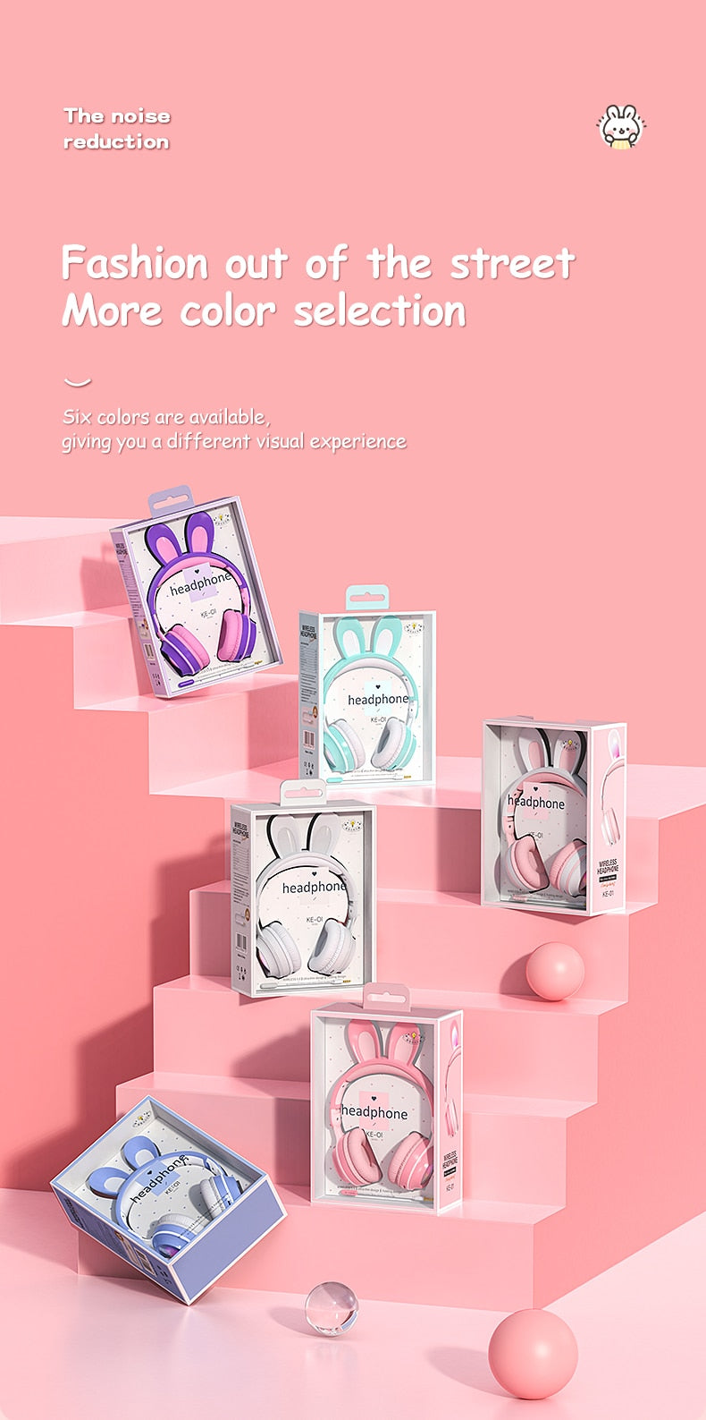 Wireless Rabbit Luminous Extendable Wheat Headphones