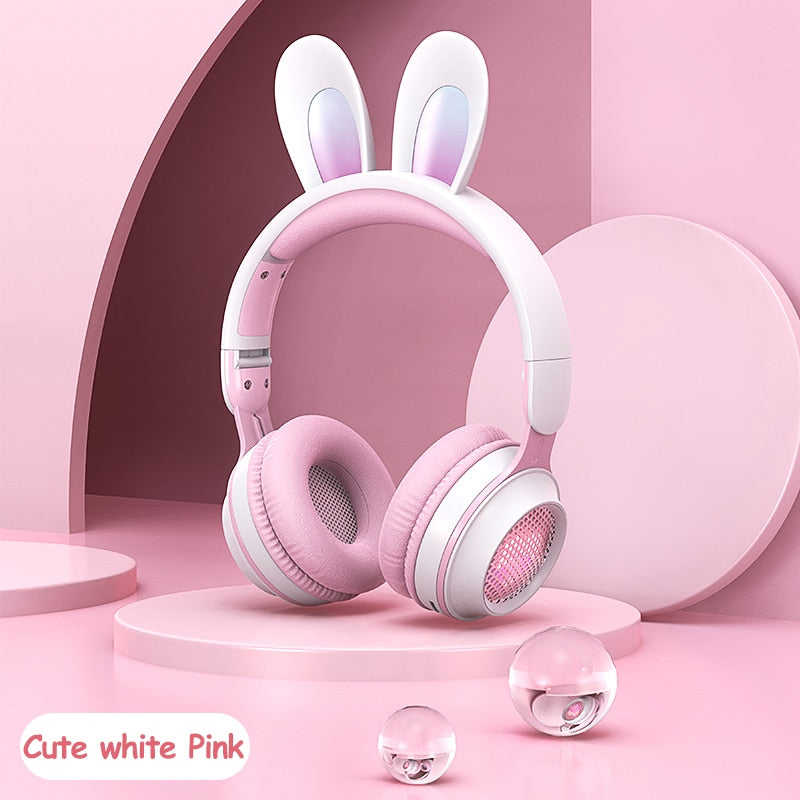 Wireless Rabbit Luminous Extendable Wheat Headphones