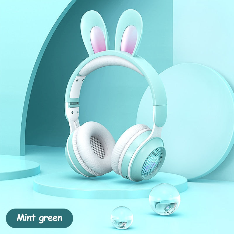 Wireless Rabbit Luminous Extendable Wheat Headphones