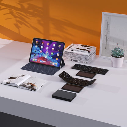 B055 Business Leather Large Touch Version Bluetooth Folding Keyboard
