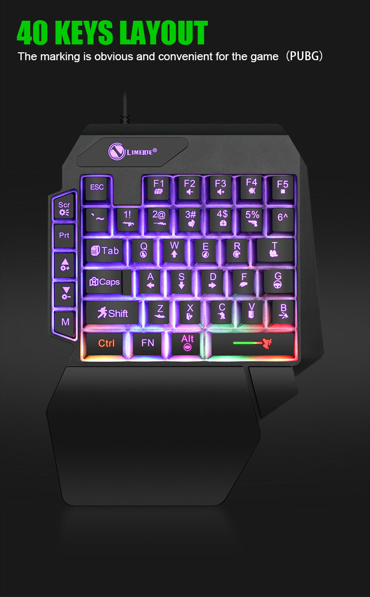 Limeide Single Handed LED Keybaord