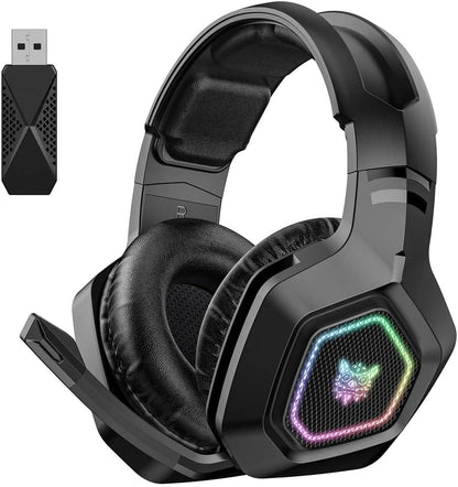 ONIKUMA B100 2.4G Wireless/Bluetooth-compatible 5.3/Wired Over-Ear Headset RGB Light E-Sports Gaming Headphone