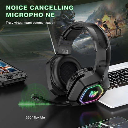 ONIKUMA B100 2.4G Wireless/Bluetooth-compatible 5.3/Wired Over-Ear Headset RGB Light E-Sports Gaming Headphone