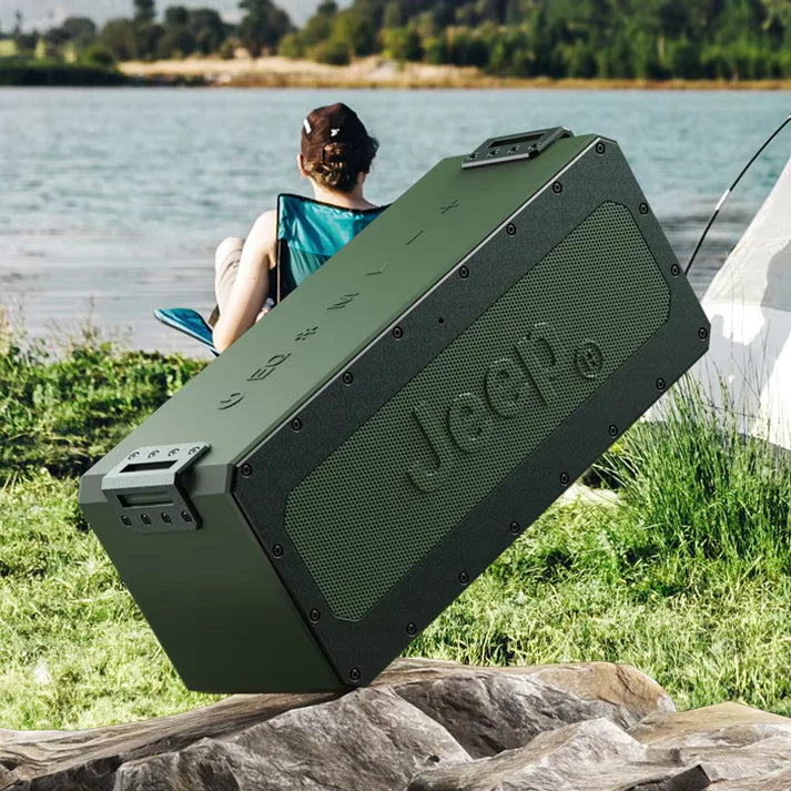 Original JEEP JP-SW001 Wireless Bluetooth Speaker – 100W Powerful Outdoor Speaker, IPX7 Waterproof, RGB Lights, DSP Bass Boost