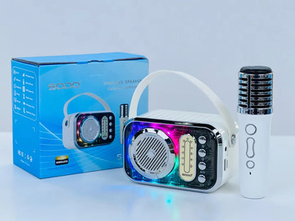 SODO SD10 Wireless Karaoke Speaker Kits Outdoor Portable Home Karaoke Bluetooth Fashion color lights Microphone Sound Syste