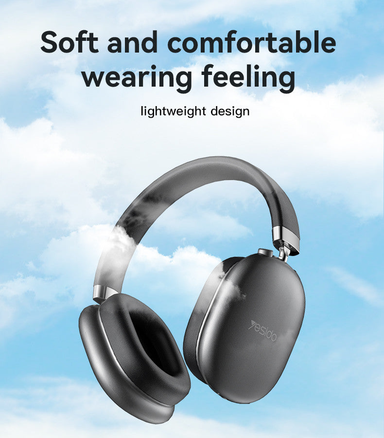 Yesido EP05 Wireless Bluetooth Headset, 32mm Driver, 20Hz-20kHz Frequency Range, Bluetooth 5.2 Connectivity, Noise Reduction Technology, Black