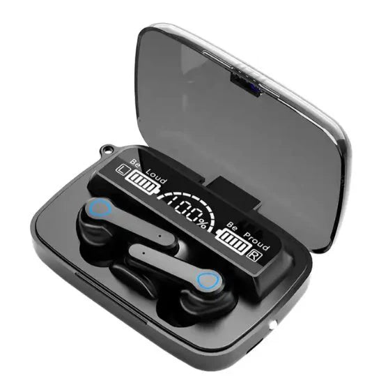 Bluetooth Headset - M19 TWS - Noise Cancelling - Waterproof - Works on All Phones - In Ear - Black
