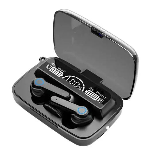 Bluetooth Headset - M19 TWS - Noise Cancelling - Waterproof - Works on All Phones - In Ear - Black