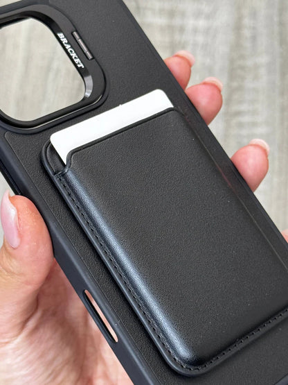 Black Luxury Leather Phone Case with Card Holder