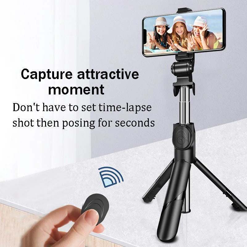 XT02 70cm Stretchable Integrated Multi-function Selfie Stick Tripod Light Smartphone Support Mobile Phone Stand 360 Degree - Selfie Stick