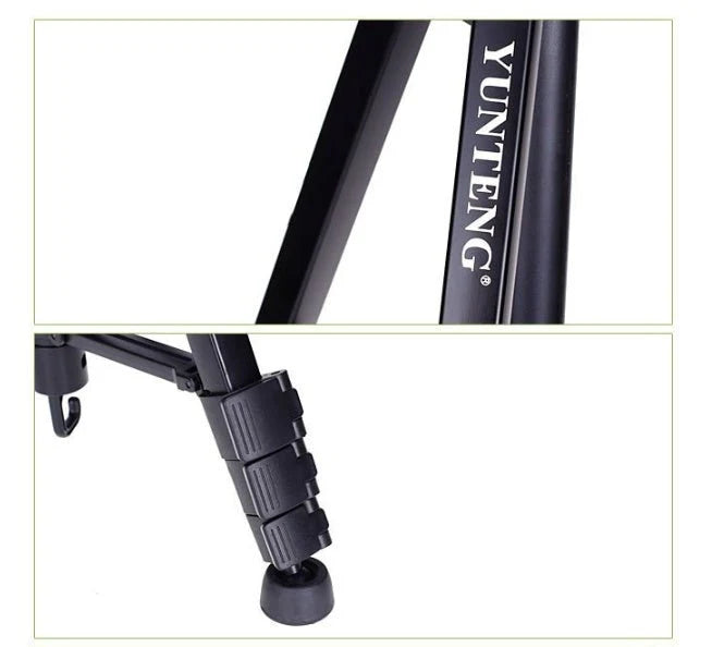 YUNTENG VCT-668 Portable Professional Tripod Live Vlog Video Recording for Camera Phone Selfie LED Light Ring Light Bracket