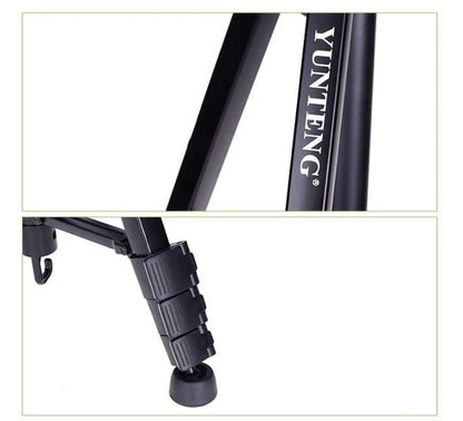 YUNTENG VCT-668 Portable Professional Tripod Live Vlog Video Recording for Camera Phone Selfie LED Light Ring Light Bracket
