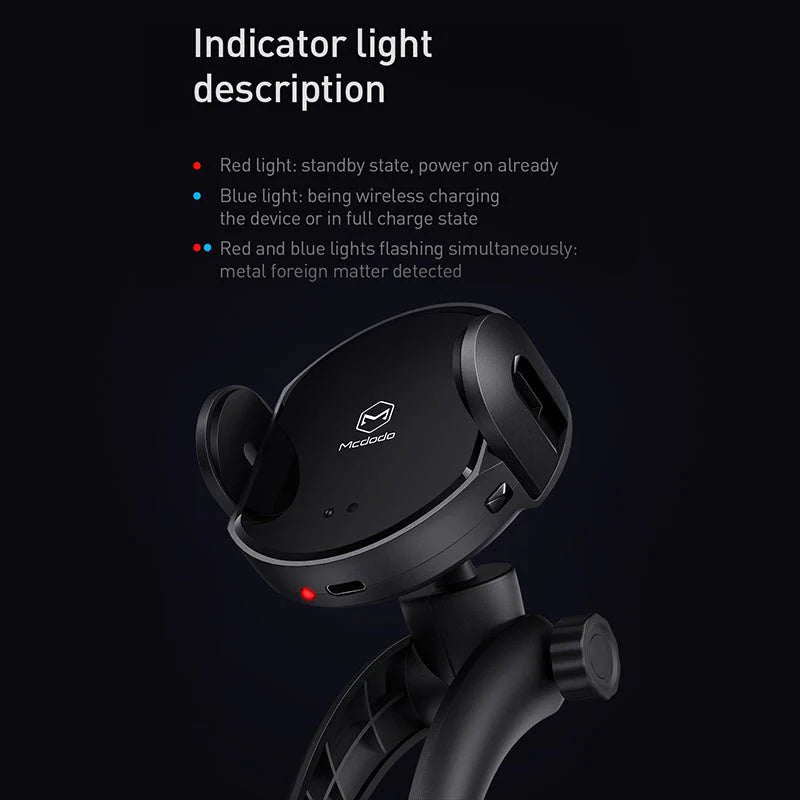 Mcdodo Infrared Wireless Car Charger Mount 10 w - Black