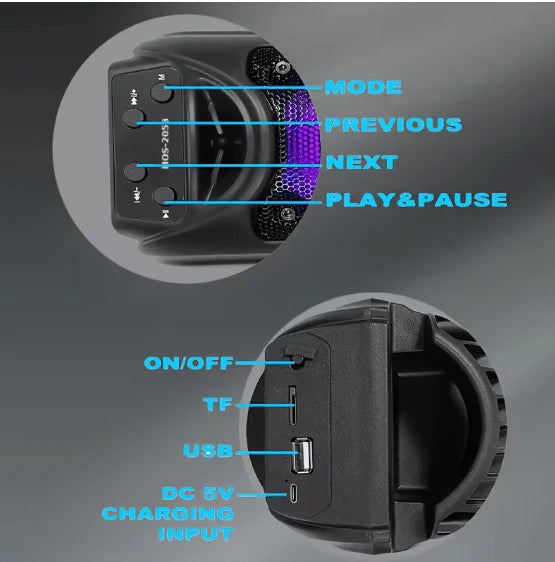 Greatnice - Wireless Bluetooth Speaker with RGB Lights