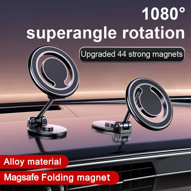 Car Phone Holder Mount Folding Magnetic Phone Holder for Car Cell Phone Mount 360°Rotation Dashboard Phone Holder Fit iPhone Smartphones