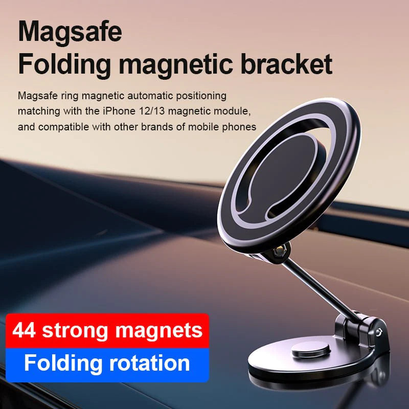 Car Phone Holder Mount Folding Magnetic Phone Holder for Car Cell Phone Mount 360°Rotation Dashboard Phone Holder Fit iPhone Smartphones