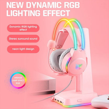 ONIKUMA X26 Cat Ear RGB Wired Gaming Headset