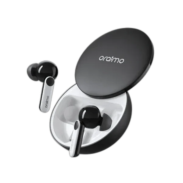 Oraimo FreePods 4 True Wireless Earphones with ANC, Dynamic 10mm Driver with High Bass, Bluetooth V5.2, Up to 7 Hours Playback, 10M Wireless Range, Type-C Charging, Black-White